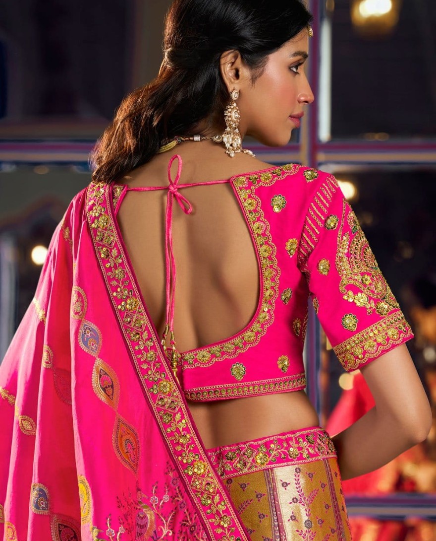 10384 - Multi Colour Designer Lehenga Choli in Banarasi with Embroidered